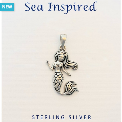 Sterling Silver Mini Mermaid Pendant