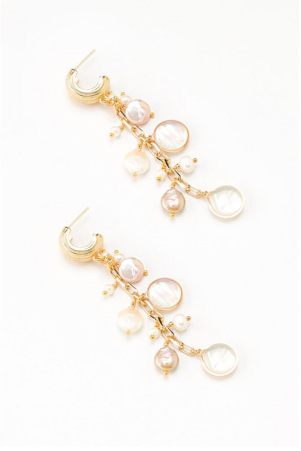 Agate Gold Chandelier Earrings
