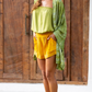 Cozy Tie Dye Mustard Shorts