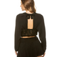Crinkle Black Crochet Crop Top