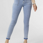 OMG ZoeyZip Skinny Jeans With Dark Wash Bottom - Light Denim