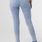 OMG ZoeyZip Skinny Jeans With Dark Wash Bottom - Light Denim