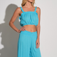 Teal Ruffle Tank Top