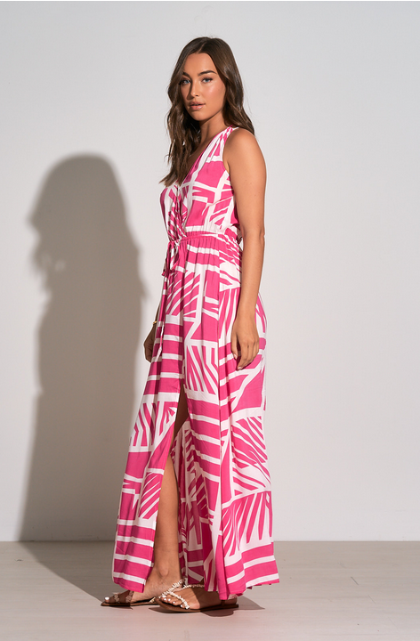 Barbados Geometric Print  Maxi Dress (Assorted Colors)