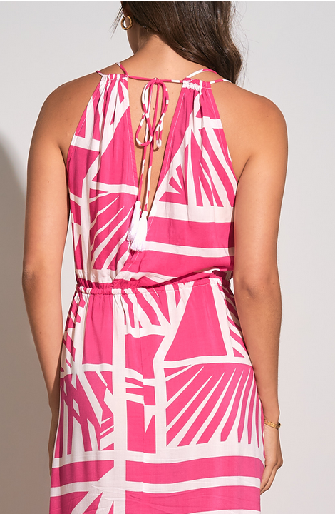 Barbados Geometric Print  Maxi Dress (Assorted Colors)