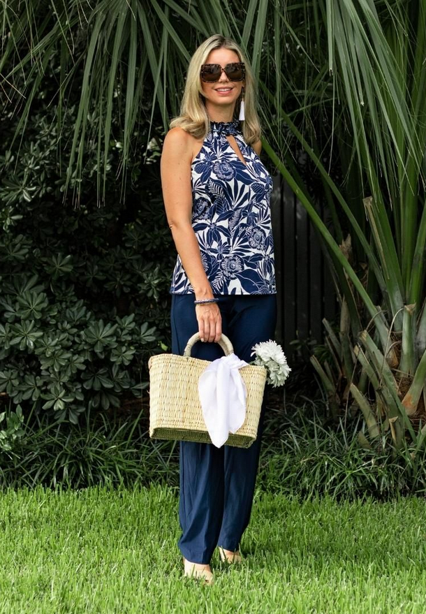 Gianna Cropped Navy Pants