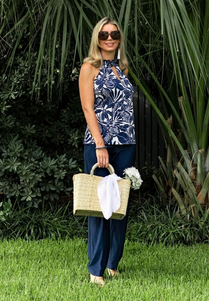 Gianna Cropped Navy Pants