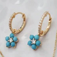 Flower Hoop Earrings (Assorted Colors)