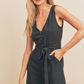 Indigo Sleeveless Button Down Jumpsuit