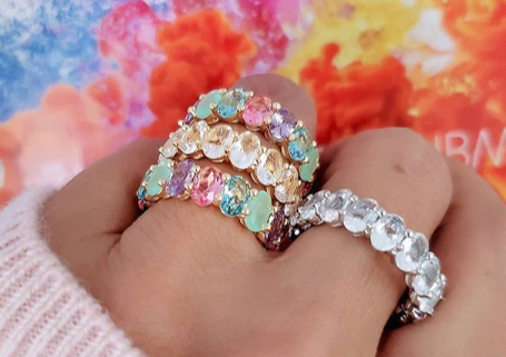 Sterling Silver MultiStone CZ Ring (Assorted Colors)