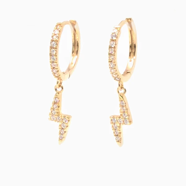 Sterling Silver Rayo Cz Hoops (Assorted Colors)