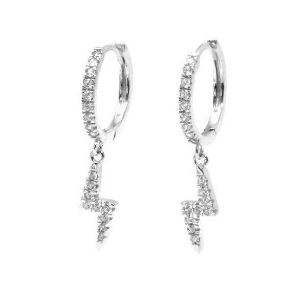 Sterling Silver Rayo Cz Hoops (Assorted Colors)
