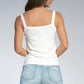 Tessa Basic White Ribbed Tank Top