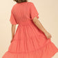 Smocked Short Sleeve Midi Dress (Curvy Sizes)