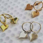 Sterling Silver Heart Hoop Earings (Assorted Colors)