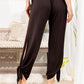 Mocha Tara Split Ankle Tie Pants 1x-3x